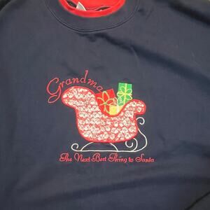 Grandma The Next Best Thing To Santa -  3XL UGLY CHRISTMAS SWEATER SWEATSHIRT‎